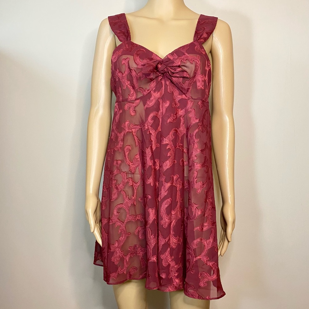 Vintage Victoria’s Secret Gold Label Red Babydoll Slip Dress